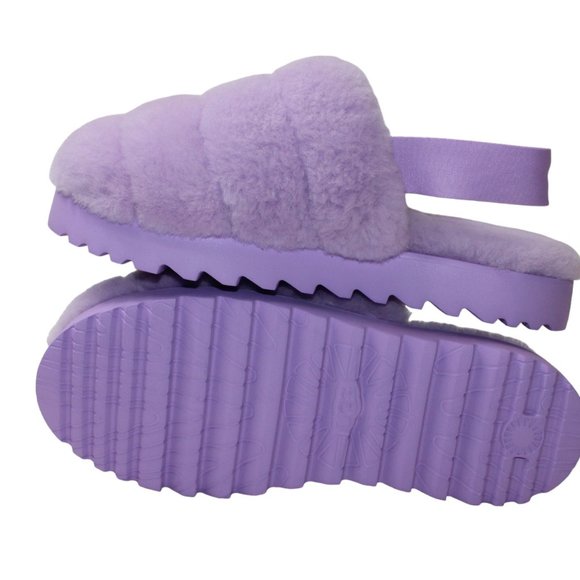UGG Super Fluff Slipper Sandals Elastic strap Lavender Women's 10 NEW! - Picture 10 of 11